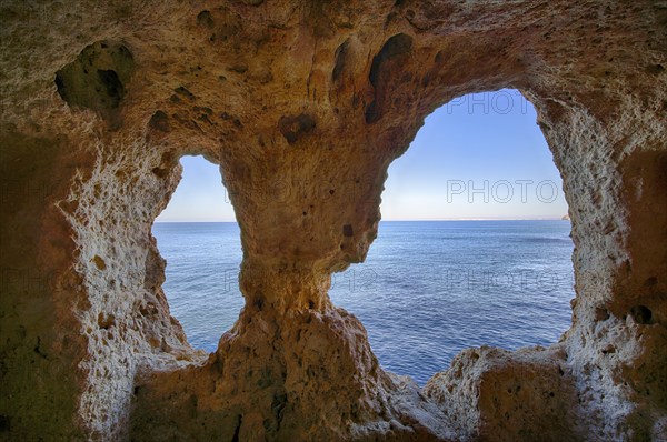 So-called doll's eyes, Algar Seco rock formation, coloured rocks and underground grottos, caves,