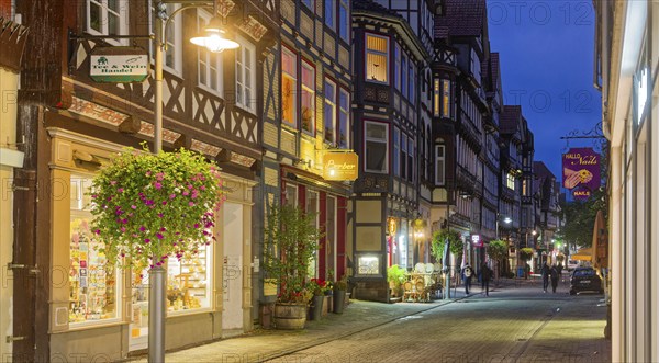 The Lange Straße in the old town centre of Hannoversch Münden with half-timbered houses in the