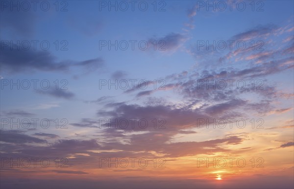 Beautiful dramatic scenic sunset sky background
