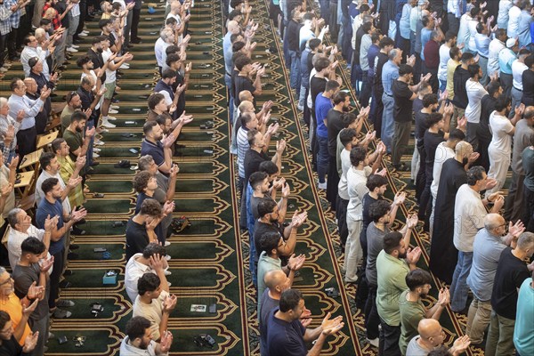 Dearborn, Michigan, Friday prayers at the Islamic Center of America, the largest mosque in North