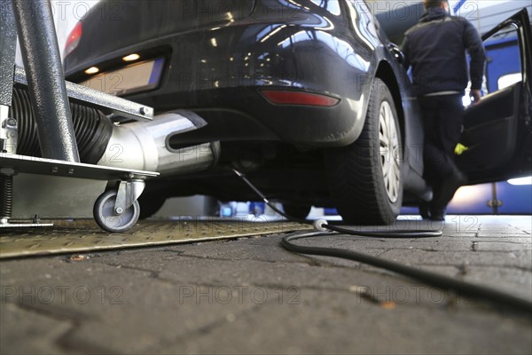 Car during the emissions test