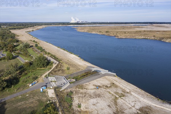 View from the Baltic Sea to the Jänschwalde lignite-fired power plant of LEAG Lausitz Energie
