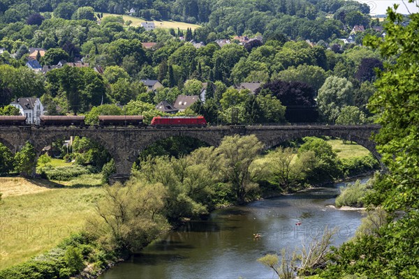 The Ruhr Valley near Witten, Ruhr Viaduct, railway bridge for local trains and goods trains over