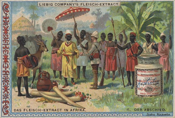Series Export of Liebig meat extract to Africa, the farewell of the white traders from the tribe of