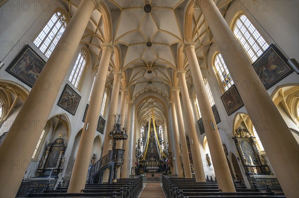 Interior of St Vitus Church, 16th century, Iphofen, Lower Franconia, Bavaria, Germany, Europe