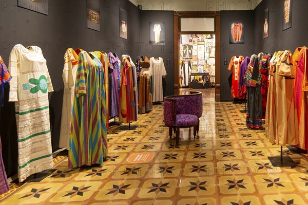 'Transposicion' exhibition by Marjorie Skouras of 1960s-1970s female clothes, Museo de Arte Popular