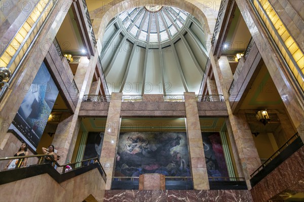 Art Nouveau architecture interior of Palacio de Bellas Artes, Palace of Fine Arts, Mexico City,
