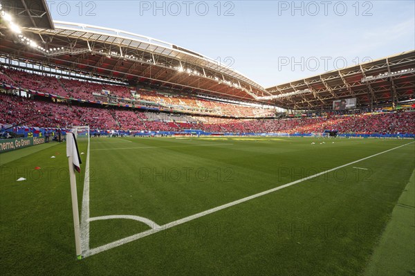 LEIPZIG, GERMANY - JUNE 18, 2024: Euro 2024 Groupe F match Portugal vs Czechia 2:1. Aerial view at