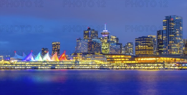 Vancouver, British Columbia, Canada. Apr 13, 2024. A captivating view of Canada Place and Harbour