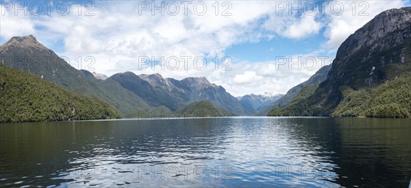 Beautiful mountain landscape surrounding lake Te Anau, South Island of New Zealand