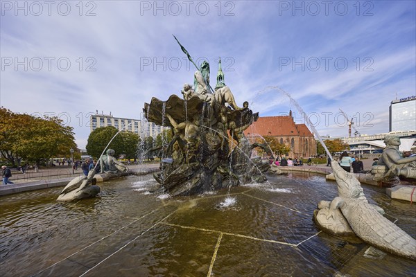 Neptune Fountain in Berlin, capital city, independent city, federal state of Berlin, Germany,