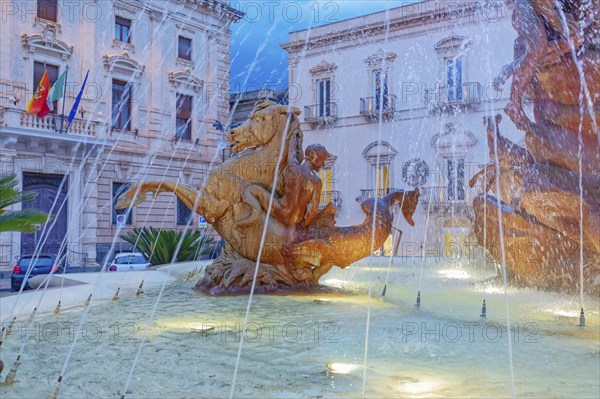 Diana fountain, Ortygia, Syracuse, Sicily, Italy, Europe