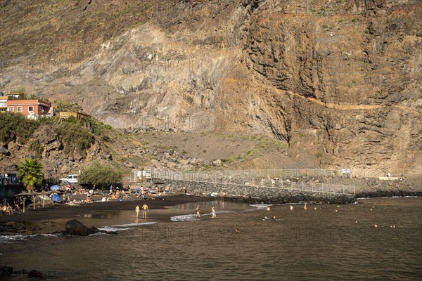 On the beach of Vueltas, Valle Gran Rey, La Gomera, Canary Islands, Spain, Europe