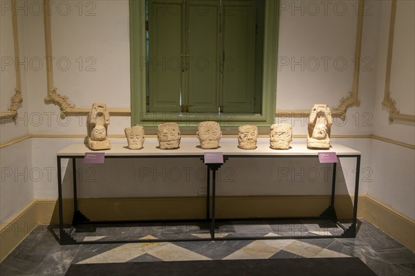 'Idolos' exhibition anthropomorphic figures, Palacio Canton palace anthropology museum, Merida,