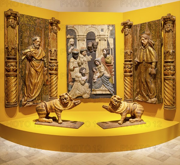 Spanish colonial exhibition from The Convent of San Miguel Arcangel, Palacio Canton Merida, Yucatan
