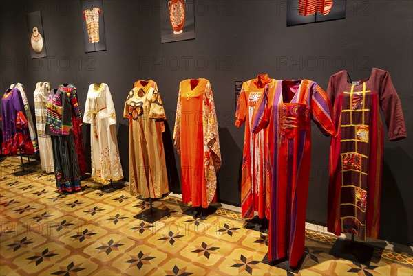 'Transposicion' exhibition by Marjorie Skouras of 1960s-1970s female clothes, Museo de Arte Popular