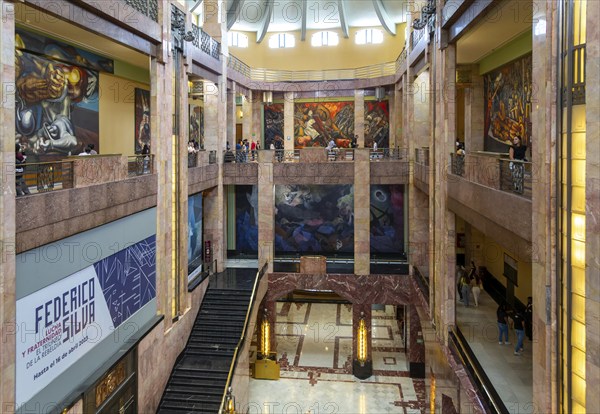 Art Nouveau architecture interior of Palacio de Bellas Artes, Palace of Fine Arts, Mexico City,