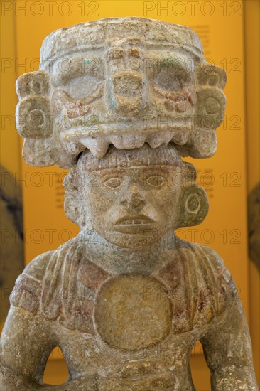 'Idolos' exhibition anthropomorphic figure, Palacio Canton palace anthropology museum, Merida,