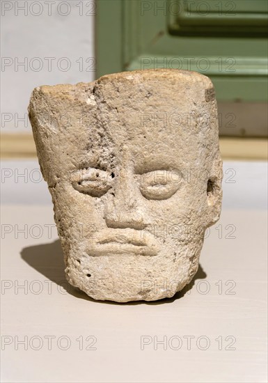 'Idolos' exhibition anthropomorphic figure, Palacio Canton palace anthropology museum, Merida,