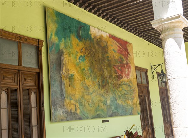 Mexico's Eternal Struggle' painting by Fernando Castro Pacheco, Palacio de Gobierno, Merida,