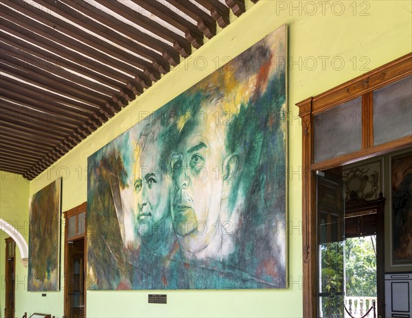 Painting of Agrarian Reform by Fernando Castro Pacheco, Palacio de Gobierno, Merida, Yucatan State,