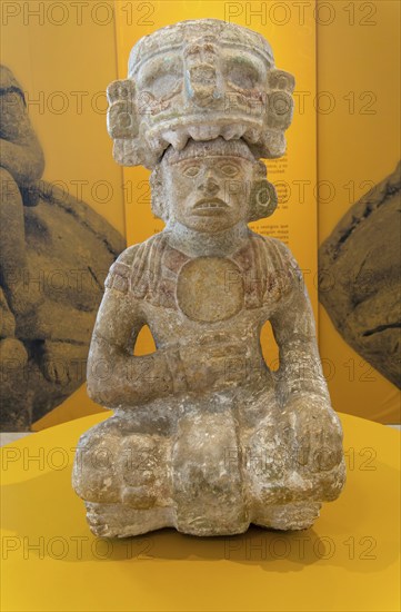 'Idolos' exhibition anthropomorphic figure, Palacio Canton palace anthropology museum, Merida,