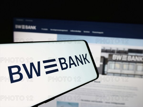 Stuttgart, Germany, 07-15-2024: Cellphone with logo of German company Baden-Württembergische Bank