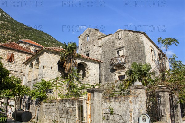 Old ruin of a villa in Perast at the bay of Kotor, Montenegro, Europe