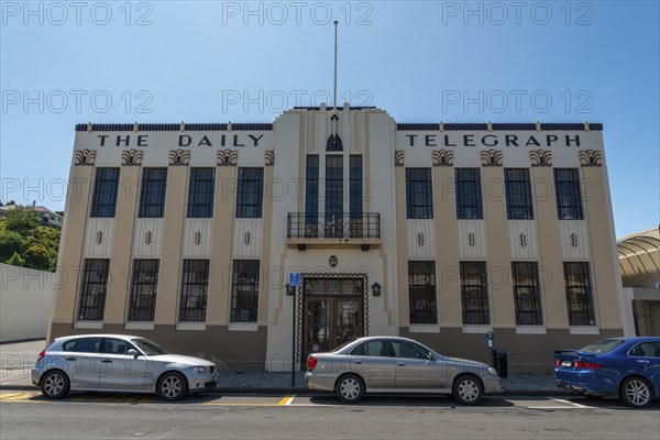 NAPIR, NEW ZEALAND, JANUARY 10, 2023, Art Deco building The Daily Telegraph in downtown Napier,