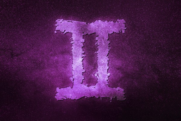 Gemini zodiac sign, night sky, Horoscope Astrology background, Gemini, magenta space background