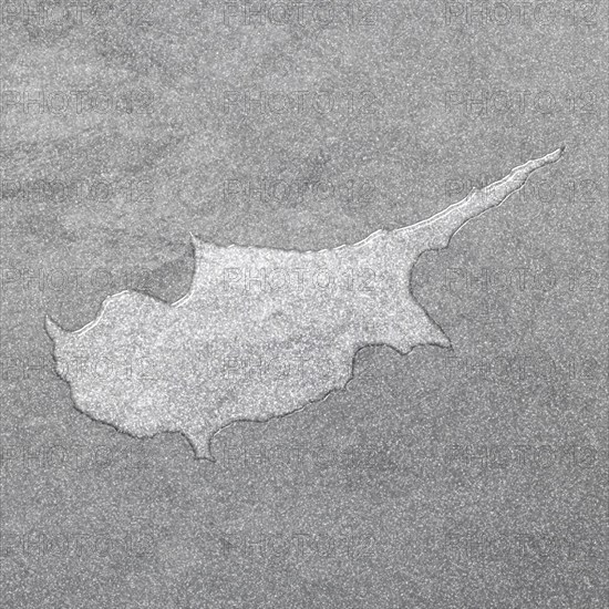 Map of Cyprus, silver background, map background