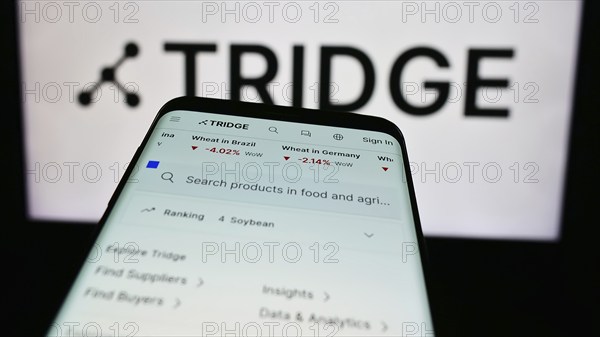 Stuttgart, Germany, 07-11-2024: Mobile phone with website of South Korean agriculture platform