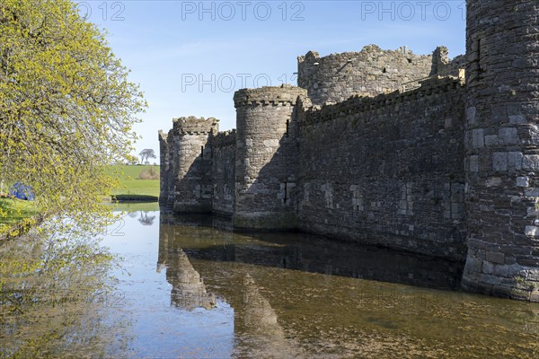 BEAUMARIS, ANGELSEY, UK, APRIL 08 : View of the ruins of the Castle in Beaumaris, Angelsey on April