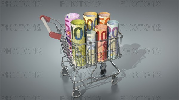 Symbolic image on the subject of purchasing power, consumption, turnover, profit, etc. in the