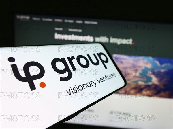 Stuttgart, Germany, 03-23-2024: Smartphone with logo of British intellectual property company IP