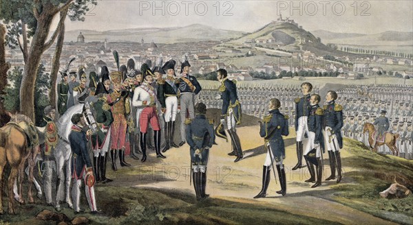 After the Battle of Paris the French Empire surrendered on March 31, Übergabe von Paris nach der