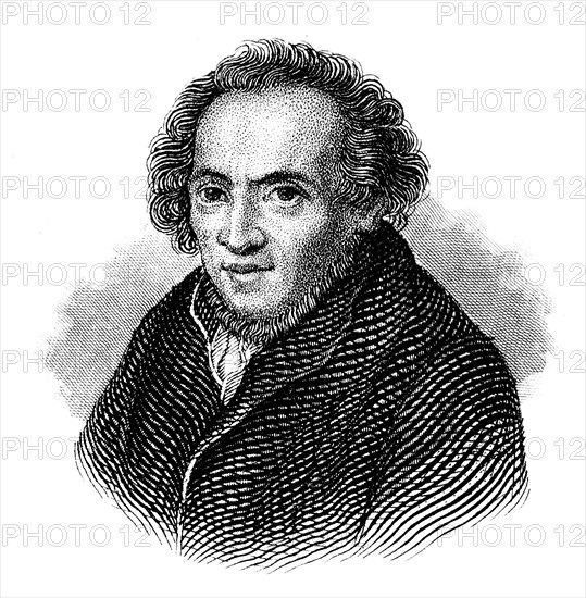 Moses Mendelssohn, 1729 - 1786, a German-Jewish philosopher of the Enlightenment, Portrait von