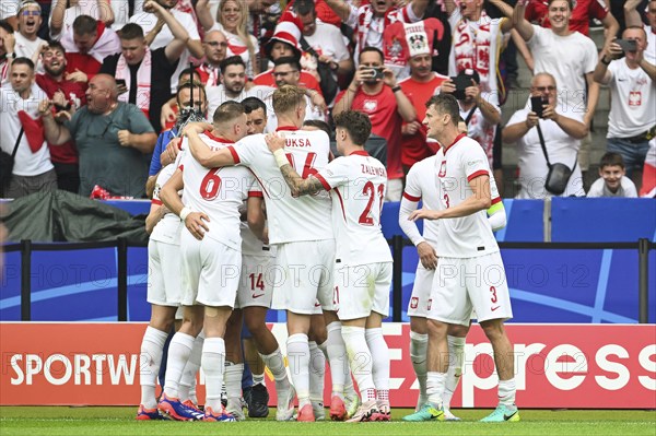 BERLIN, GERMANY - JUNE 21, 2024: Euro 2024 Groupe D match Poland vs Austria 1:3. Joy team of Poland