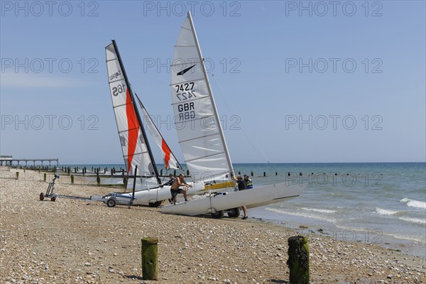 Bognor Regis, West Sussex, UK, June 25. Yachts preparing for launch in Bognor Regis, West Sussex on