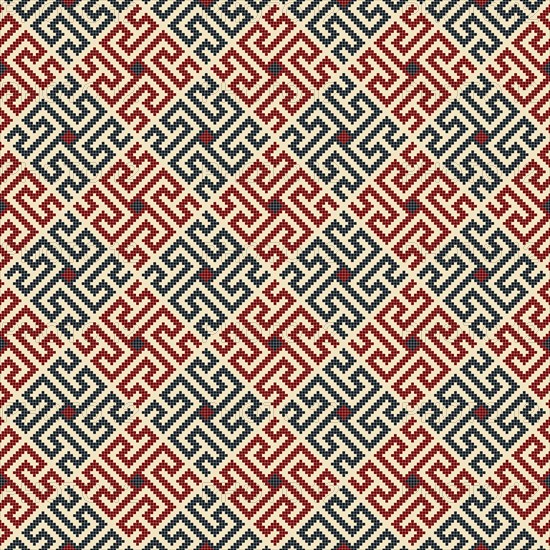 Traditional Latvian embroidery seamless pattern, vector illustration