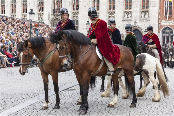 BRUGES, BELGIUM, MAY 17: Annual Procession of the Holy Blood on Ascension Day. Locals perform an