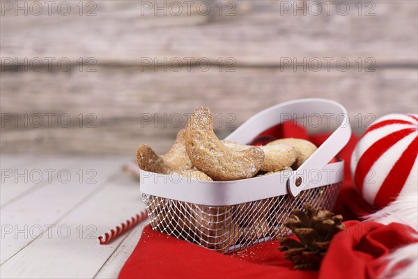 Cescent christmas cookies called 'Vanillekipferl', a traditional Austrian or German Christmas