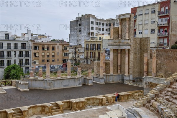 Teatro Romano, Roman amphitheater, in the old town of Cartagena, Region of Murcia, Spain, Europe