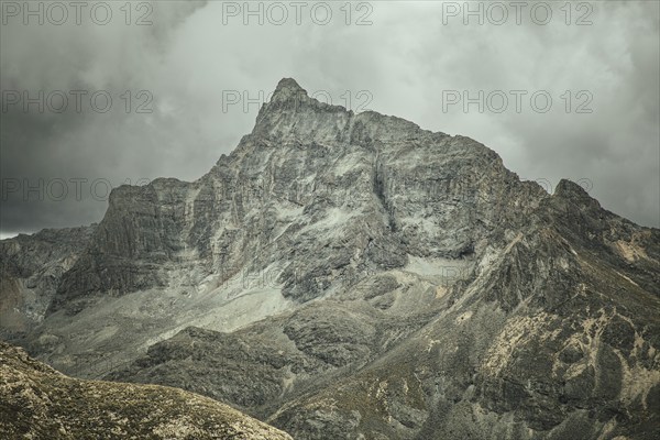 Landscape in the highlands, thunderstorm atmosphere, Alto de Ticlio, Peru, South America