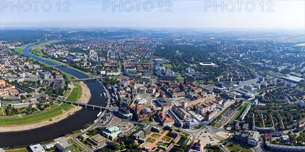 Aerial view of Dresden Old Town