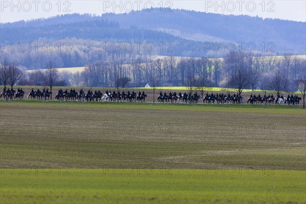 Every year at Easter there are about 5 processions in Lusatia, each with about 200 riders. The