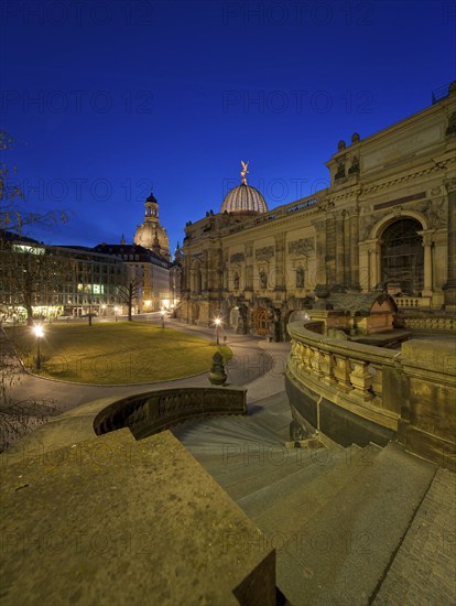 Building of the Saxon Art Association and the Academy of Fine Arts. Brühl's Terrace is an