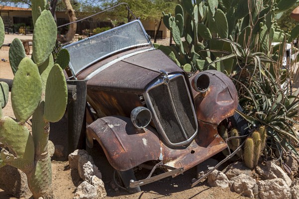 Wreck of a classic car in the desert, Solitaire, Khomas Region, Namibia, Africa