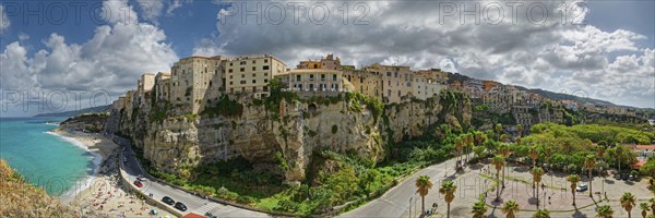The medieval old town of Tropea with its turquoise sea and sandy beaches, Tropea, Vibo Valentia,
