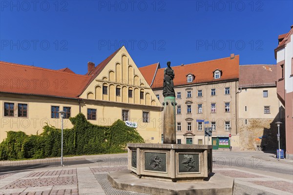 (© Sylvio Dittrich +49 1772156417) Merseburg, fountain, cathedral pharmacy